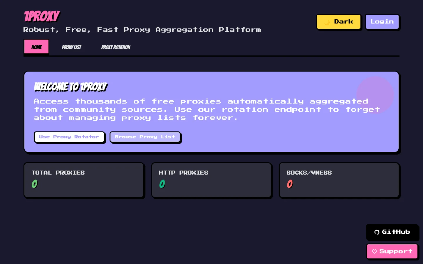 1proxy dashboard